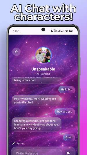 Unspeakable Fake Call & Chat Screenshot 2