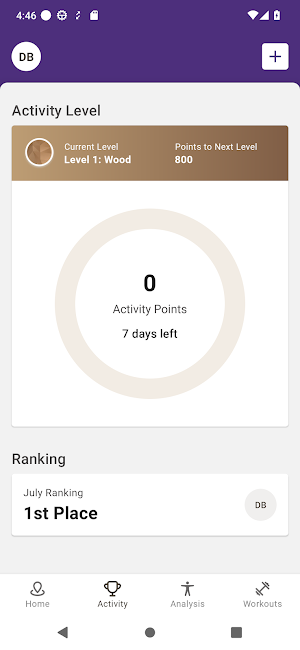 Lila Fitness. Screenshot 1