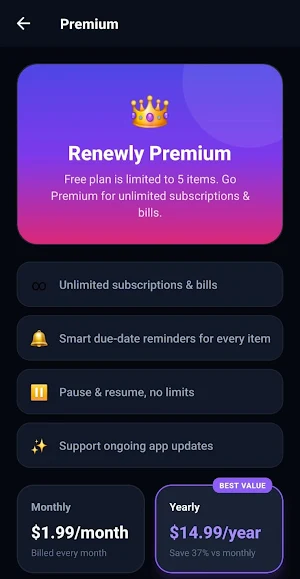 Renewly: Subs Tracker Screenshot 0