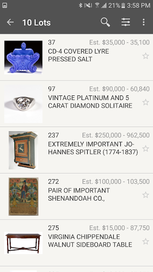 Jeffrey S. Evans & Associates Auctions Screenshot 1
