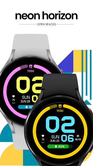 Neon Horizon Watch Face Screenshot 1