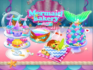 Mermaid Unicorn Cupcake Bakery Shop Cooking Game Screenshot 0
