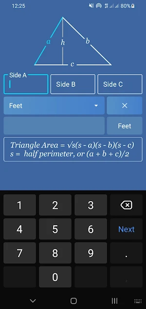 Easy Area, Calculator Screenshot 1