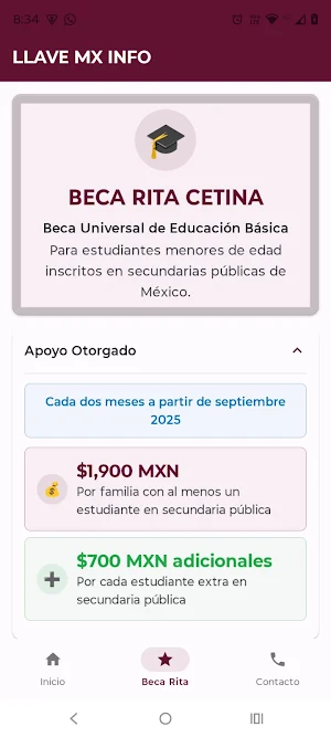App LLAVE MX info Screenshot 2
