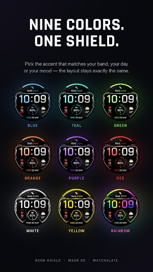 Neon Shield Watch Face Screenshot 3