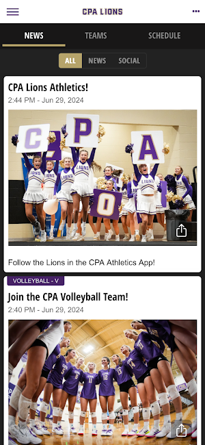 CPA Lions Athletics Screenshot 1