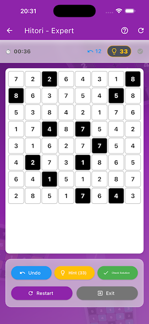 Hitori Logic Puzzle Screenshot 3