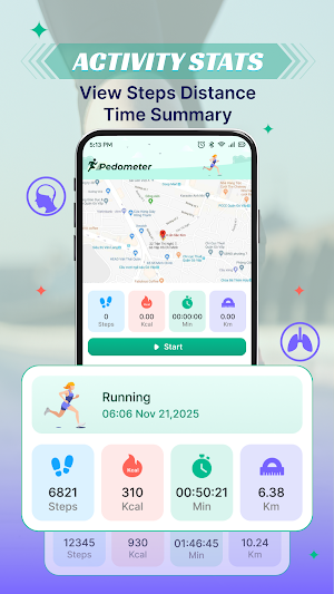 Pedometer: Steps & Distance Screenshot 2