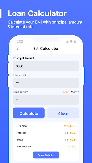 EMI Calculator - Finance Tool Screenshot 1