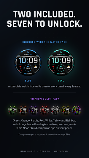 Neon Shield Watch Face Screenshot 1