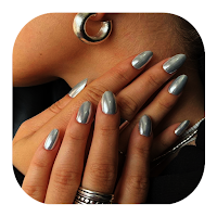 Brushed Silver Nail Art Design