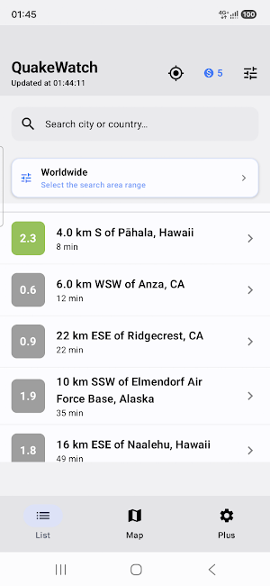 QuakeWatch Screenshot 0