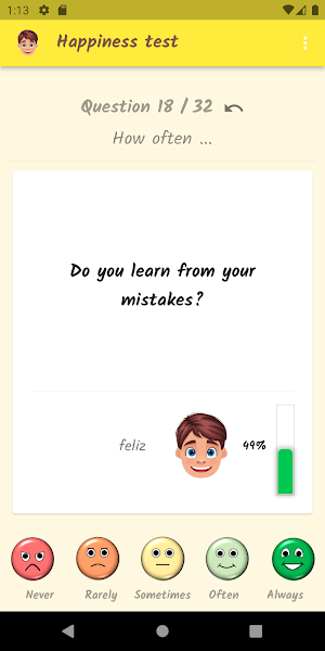 Happiness Test Screenshot 1