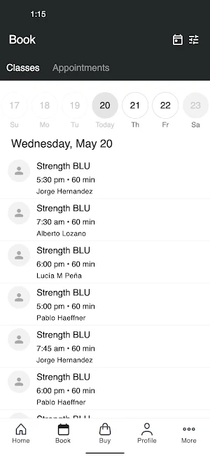 BLU Training Club Screenshot 1