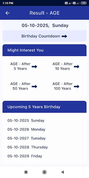 Age Calculator - Date of Birth Screenshot 3
