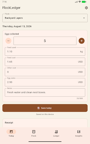 FlockLedger: Chicken & Egg Log Screenshot 2