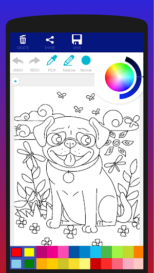 Cute Pug Coloring Book Screenshot 0