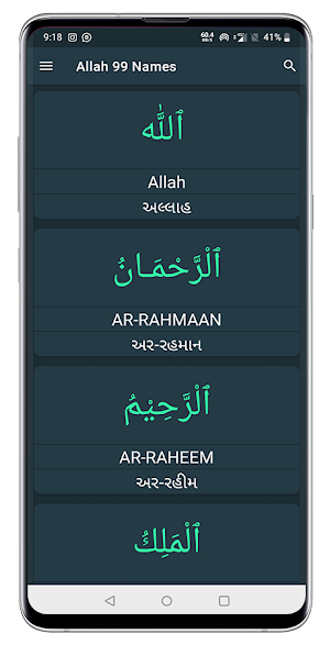 Allah 99 Names - Urdu - English - Gujarati Screenshot 1