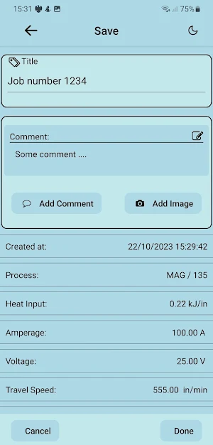 Welding Heat Input Calculator Screenshot 3