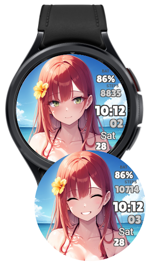 Moe Anime Girls Watch Face Screenshot 2
