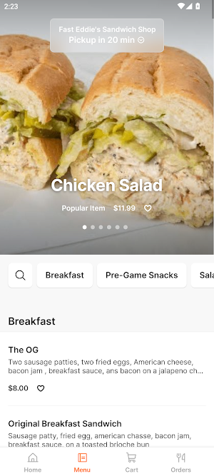 Fast Eddie's Sandwich Shop Screenshot 1