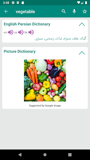 Persian English Dictionary Screenshot 1