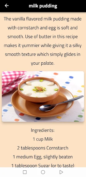 sweet recipes with milk Screenshot 1