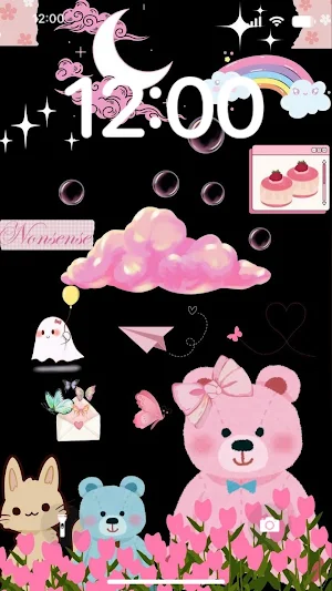 Aesthetic Pink Black Wallpaper Screenshot 2