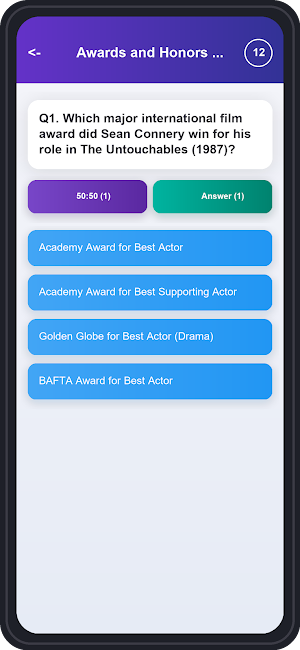 Sean Connery Trivia Quiz Screenshot 3