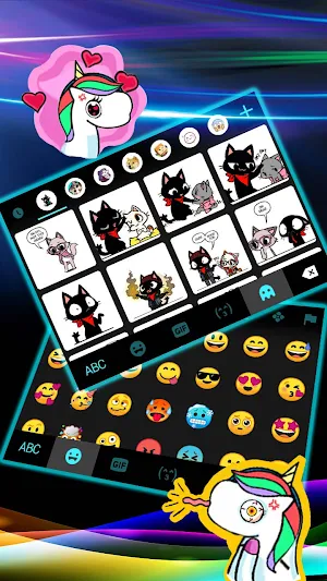 LED Neon Lighting Keyboard Background Screenshot 2