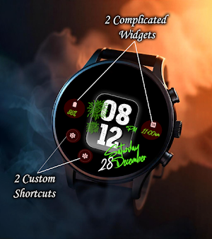 Animated Fireworks Watch Face Screenshot 1