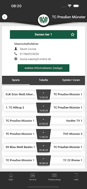 TC Preußen Münster Screenshot 2