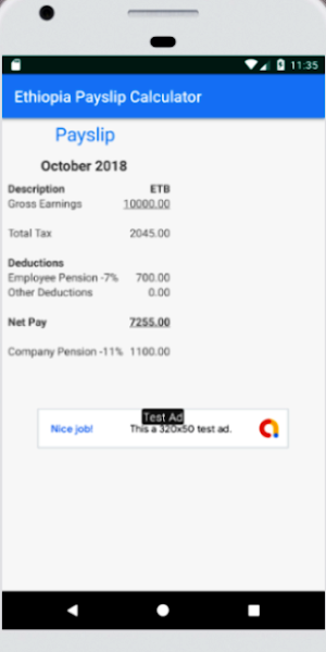 Ethiopia Payslip Calculator Screenshot 1