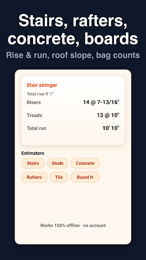 Construction Calculator ft-in Screenshot 2