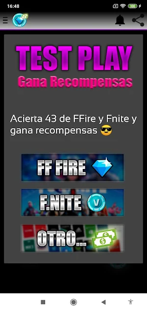 Test Play - Gana Recompensas Screenshot 1