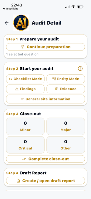 A1 Audit App Screenshot 1