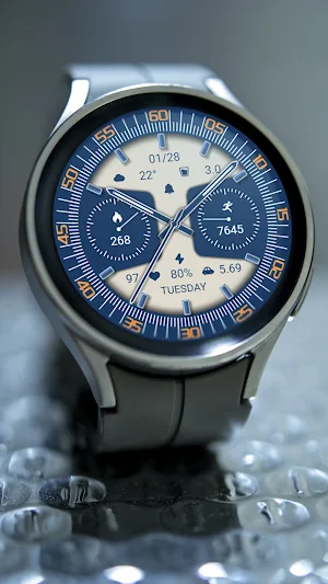 ZKin WatchFace Sea Blue Quartz Screenshot 3