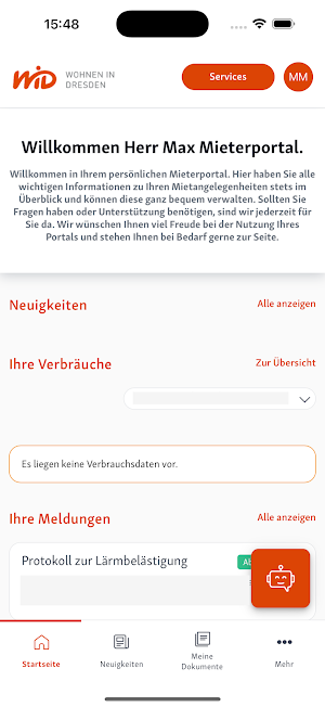WiD+ Mieterportal Screenshot 0