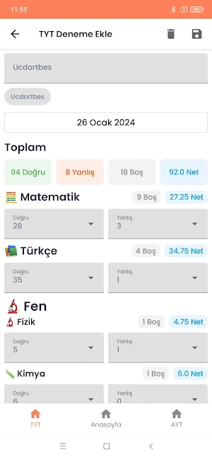 YKS Deneme Takip Screenshot 2
