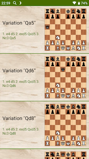 Scandinavian Defense with white pieces (free) Screenshot 1