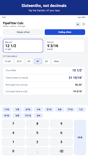 PipeFitter Calc: Offsets Screenshot 1