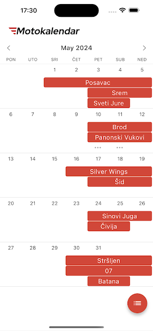 Moto Kalendar Screenshot 0
