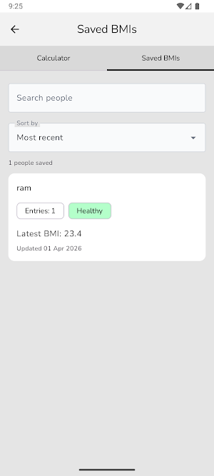 BMI Calculator and Tracker Screenshot 3