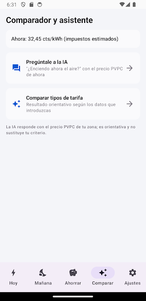 Precio Luz IA: PVPC hoy Screenshot 3