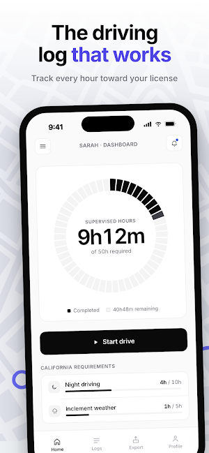 DMV Driving Hours Log Screenshot 0