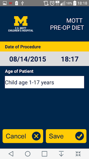 MOTT Pre-Operative Diet Screenshot 1
