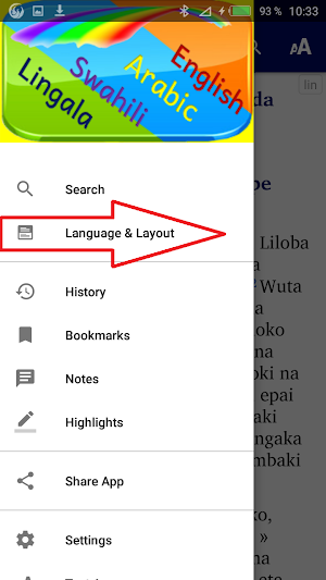 Lingala Swahili Arabic English Screenshot 1