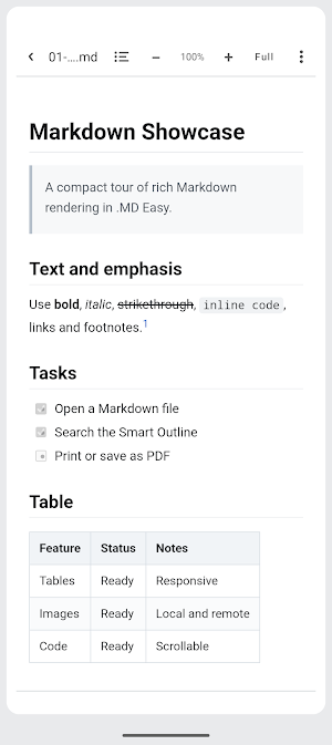 .MD Easy - Markdown reader. Screenshot 1