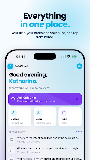 SafeCloud: Files & Private AI Screenshot 0