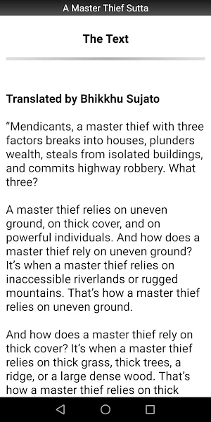 Buddhism: A Master Thief Sutta Screenshot 1